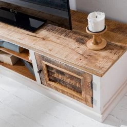 Maison Belfort Meuble TV Newhaven - Partiellement en manguier massif - Manguier / Blanc 24 Maison Belfort Meuble TV Newhaven - Partiellement en manguier massif - Manguier / Blanc -Meubles de salon Soldes 1000128941 200122 18404100012 DETAILS P000000001000128941