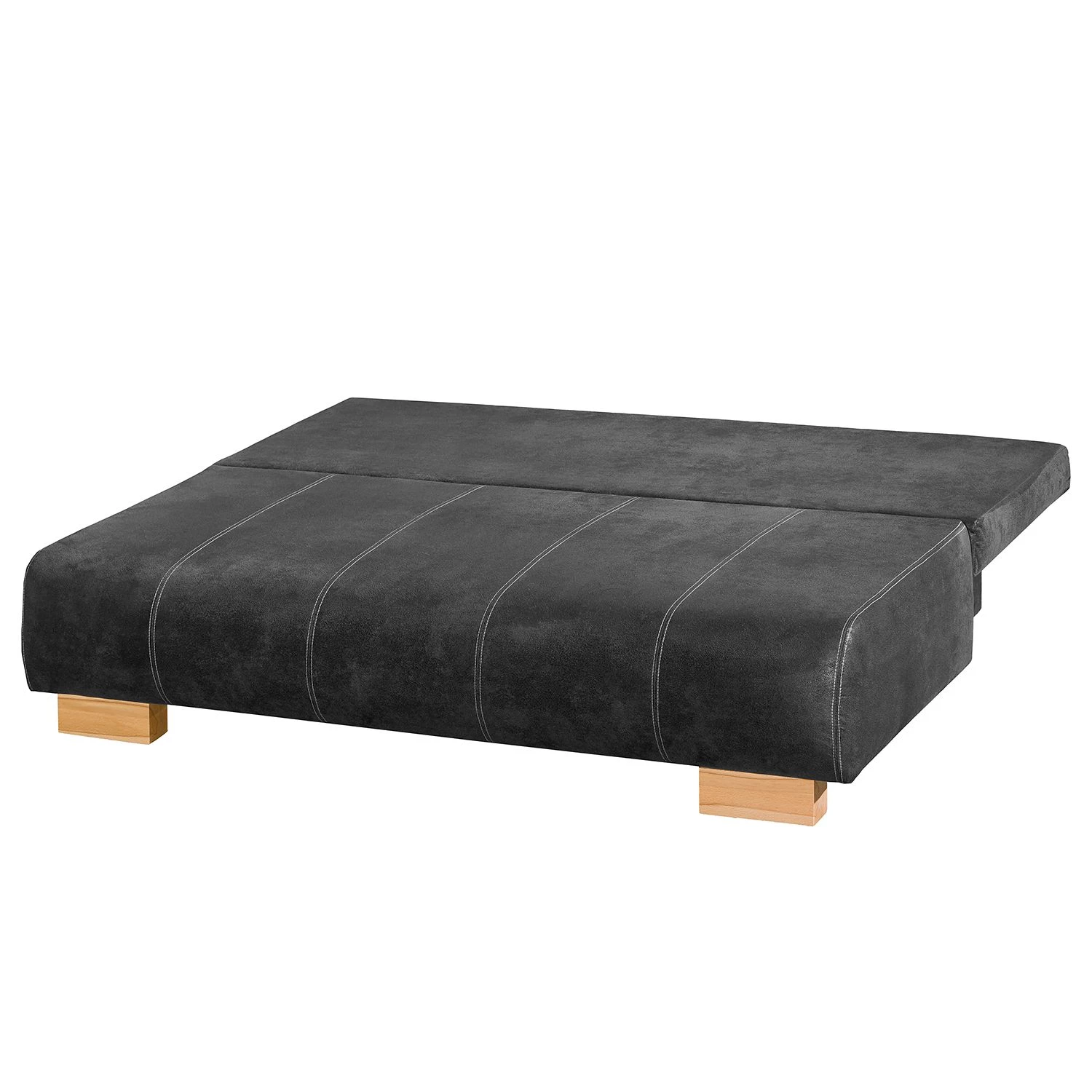 Naturoo Canapé convertible Hanno II - Aspect cuir vieilli - Gris foncé 6 Naturoo Canapé convertible Hanno II - Aspect cuir vieilli - Gris foncé – Image 4