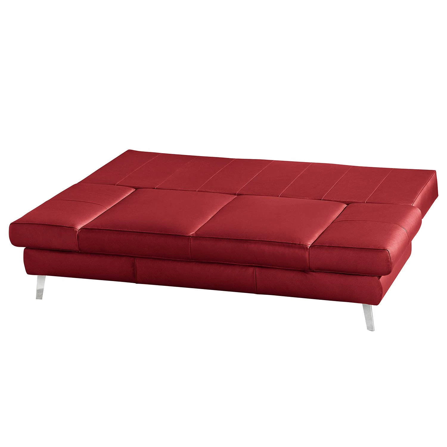 Loftscape Canapé convertible Salen II - Cuir véritable - Rouge - Chrome brillant 6 Loftscape Canapé convertible Salen II - Cuir véritable - Rouge - Chrome brillant – Image 4