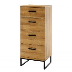 Red Living Commode Krokby III - Imitation chêne Grandson / Noir