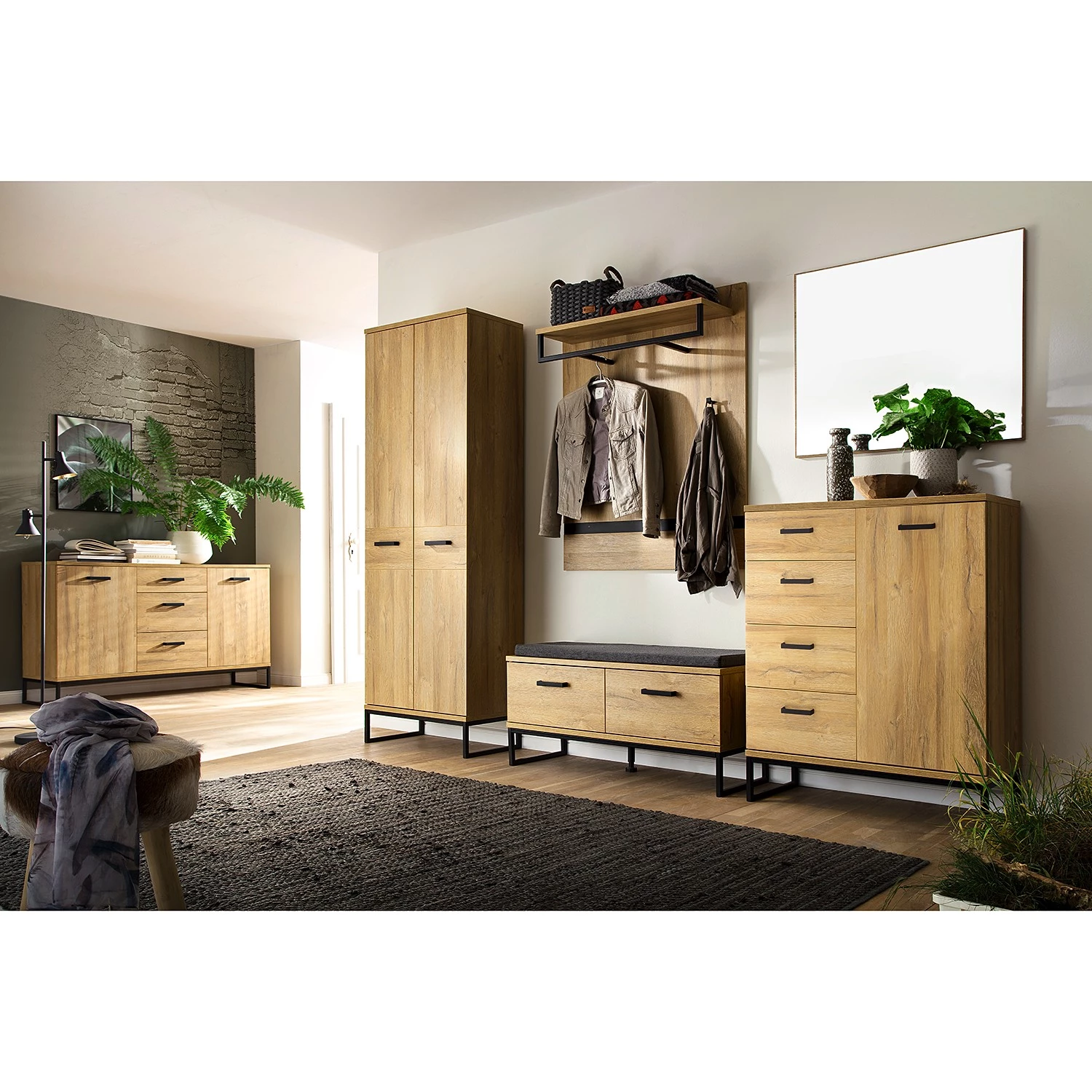 Red Living Commode Krokby IV - Imitation chêne Grandson / Noir 4 Red Living Commode Krokby IV - Imitation chêne Grandson / Noir – Image 2