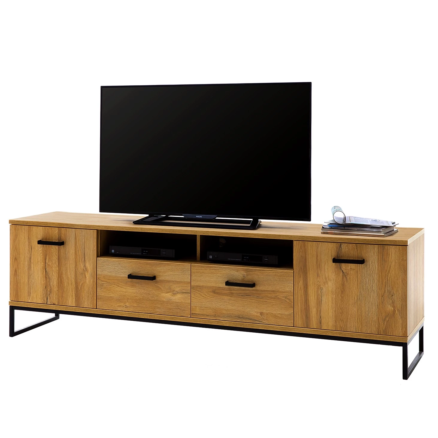 Red Living Meuble TV Krokby - Imitation chêne Grandson / Noir 3 Red Living Meuble TV Krokby - Imitation chêne Grandson / Noir