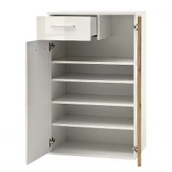 Loftscape Buffet haut Vantaa II - Blanc brillant / Imitation chêne -Meubles de salon Soldes 1000129178 200811 14100401433 DETAILS P000000001000129178