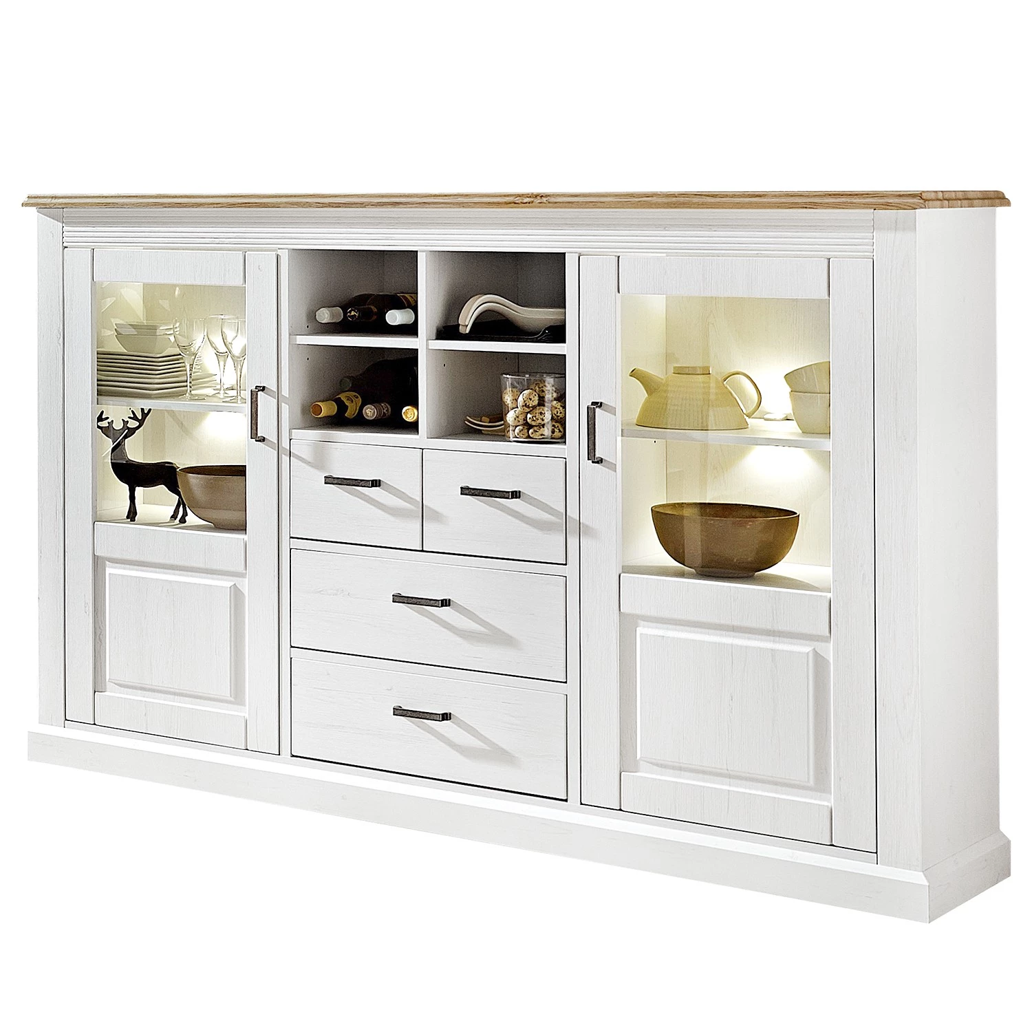 Ridgevalley Buffet haut Curzu II - Imitation chêne 3 Ridgevalley Buffet haut Curzu II - Imitation chêne