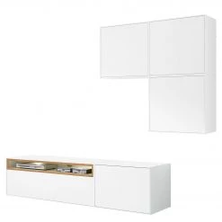 Now! by hülsta Ensemble hülsta now easy I (5 élém.) - Blanc pur laqué / Chêne naturel -Meubles de salon Soldes 1000131863 180920 17412142 GALLERYIMAGES P000000001000131863