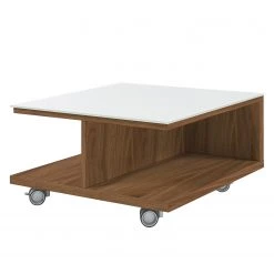 Now! by hülsta Table basse hülsta now III - Verre - Blanc / cœur de noyer