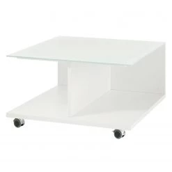 Now! by hülsta Table basse hülsta now I - Verre - Blanc neige