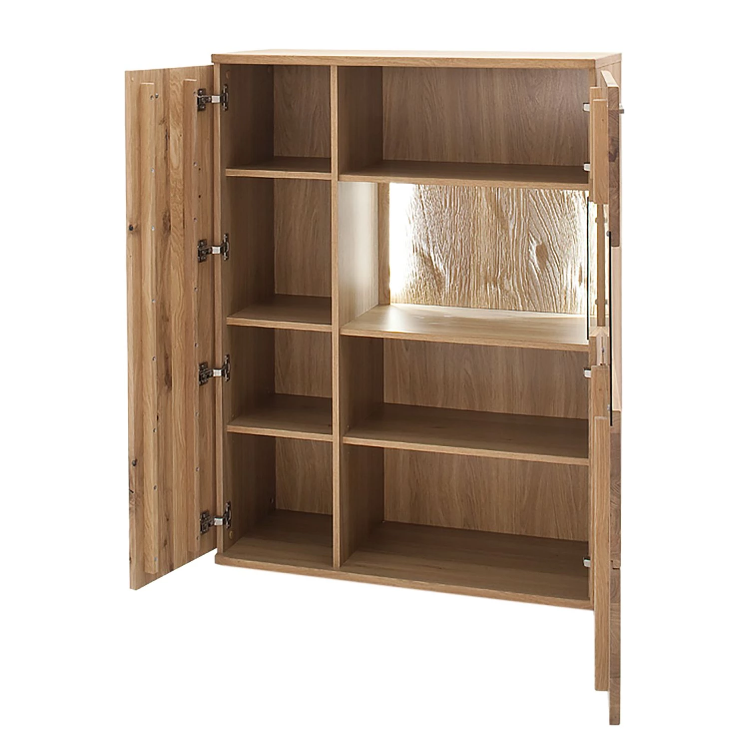 Naturoo Buffet haut Ristiina II - Partiellement en chêne massif - Chêne Bianco / Imitation chêne Bianco - Porte en verre à gauche 5 Naturoo Buffet haut Ristiina II - Partiellement en chêne massif - Chêne Bianco / Imitation chêne Bianco - Porte en verre à gauche – Image 3