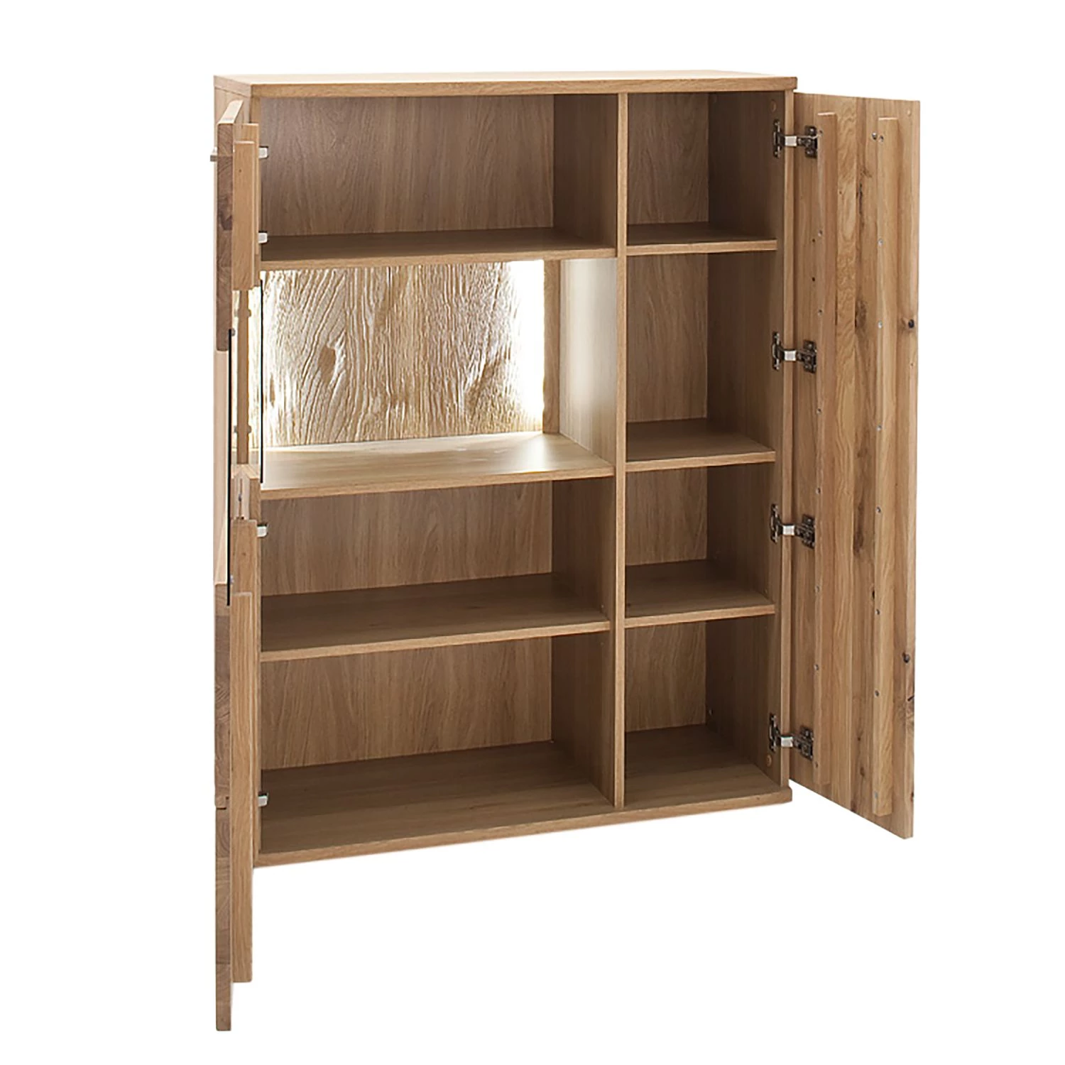 Naturoo Buffet haut Ristiina II - Partiellement en chêne massif - Chêne Bianco / Imitation chêne Bianco - Porte en verre à gauche 6 Naturoo Buffet haut Ristiina II - Partiellement en chêne massif - Chêne Bianco / Imitation chêne Bianco - Porte en verre à gauche – Image 4