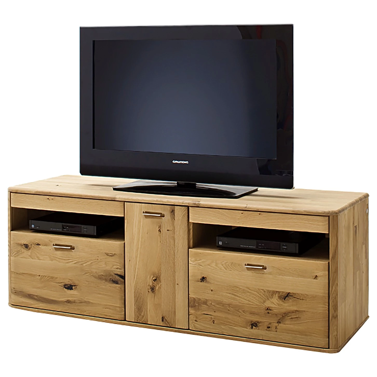 Naturoo Meuble TV Forge - Partiellement en chêne massif - Chêne de poutre Bianco / Imitation chêne Bianco - Largeur : 156 cm 3 Naturoo Meuble TV Forge - Partiellement en chêne massif - Chêne de poutre Bianco / Imitation chêne Bianco - Largeur : 156 cm