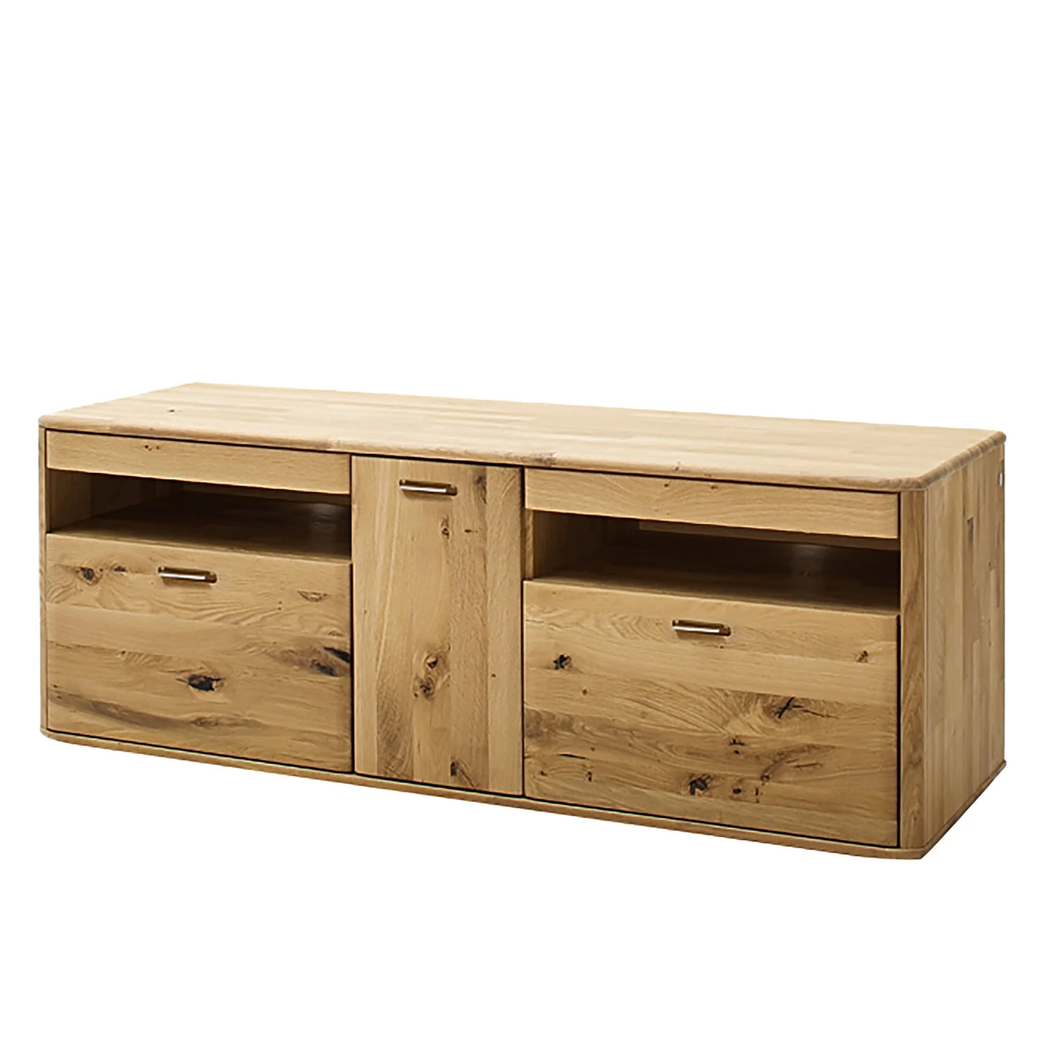 Naturoo Meuble TV Forge - Partiellement en chêne massif - Chêne de poutre Bianco / Imitation chêne Bianco - Largeur : 156 cm 6 Naturoo Meuble TV Forge - Partiellement en chêne massif - Chêne de poutre Bianco / Imitation chêne Bianco - Largeur : 156 cm – Image 4
