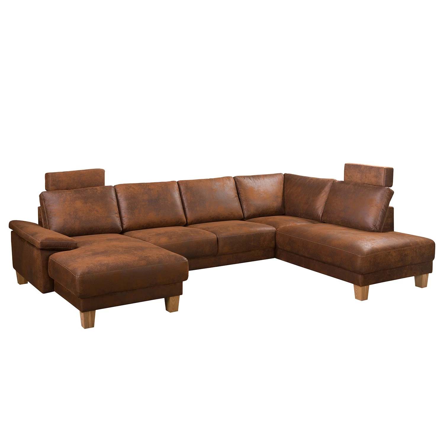 Ars Natura Canapé panoramique Alpine - Aspect cuir vieilli - Méridienne courte à gauche / longue à droite (vue de face) 3 Ars Natura Canapé panoramique Alpine - Aspect cuir vieilli - Méridienne courte à gauche / longue à droite (vue de face)