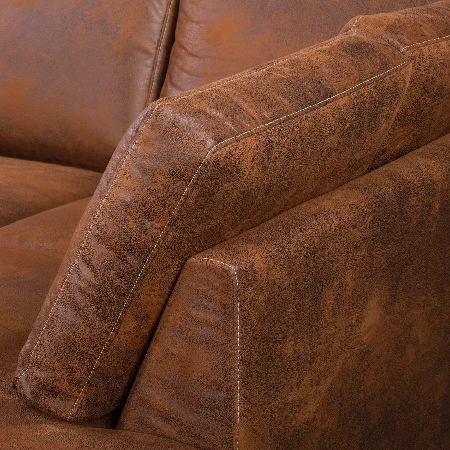 Ars Natura Canapé panoramique Alpine - Aspect cuir vieilli - Méridienne courte à gauche / longue à droite (vue de face) 11 Ars Natura Canapé panoramique Alpine - Aspect cuir vieilli - Méridienne courte à gauche / longue à droite (vue de face) – Image 9