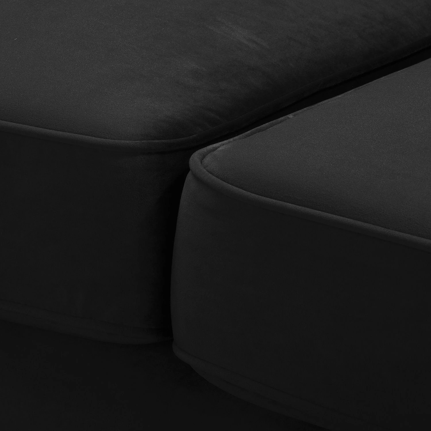 Jack & Alice Grand canapé Solita - Velours - Noir - Avec repose-pieds 19 Jack & Alice Grand canapé Solita - Velours - Noir - Avec repose-pieds – Image 17