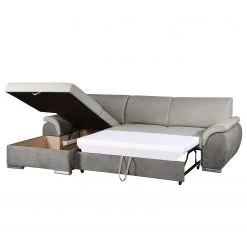 Loftscape Canapé d'angle Roseburg - Microfibre - Platine - Méridienne courte à gauche (vue de face) -Meubles de salon Soldes 1000136006 181024 123008197 GALLERYIMAGES P000000001000136006