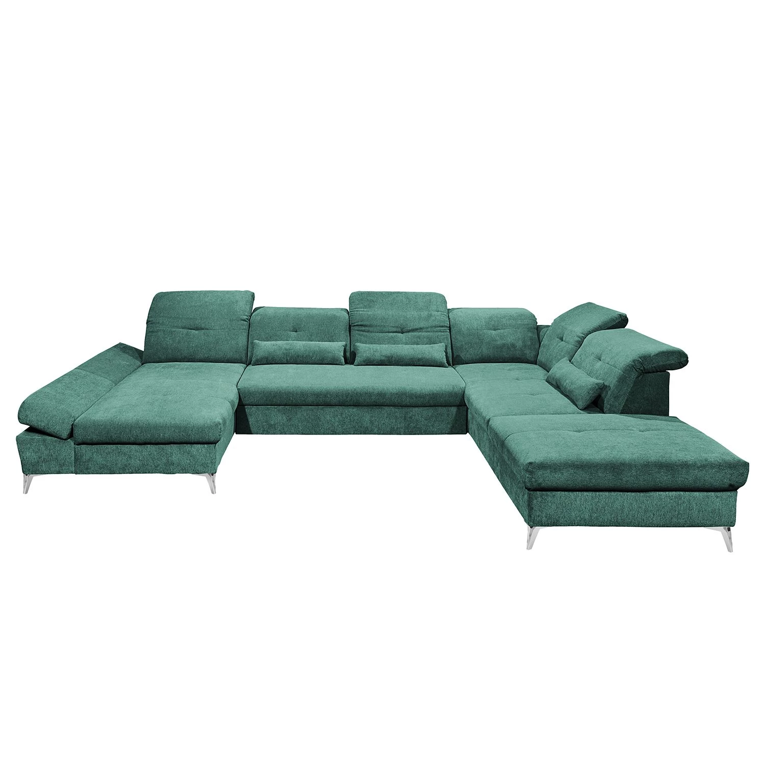 Fredriks Canapé panoramique Easton - Microfibre - Microfibre Ranu: Turquoise - Méridienne courte à gauche / longue à droite (vue de face) 6 Fredriks Canapé panoramique Easton - Microfibre - Microfibre Ranu: Turquoise - Méridienne courte à gauche / longue à droite (vue de face) – Image 4