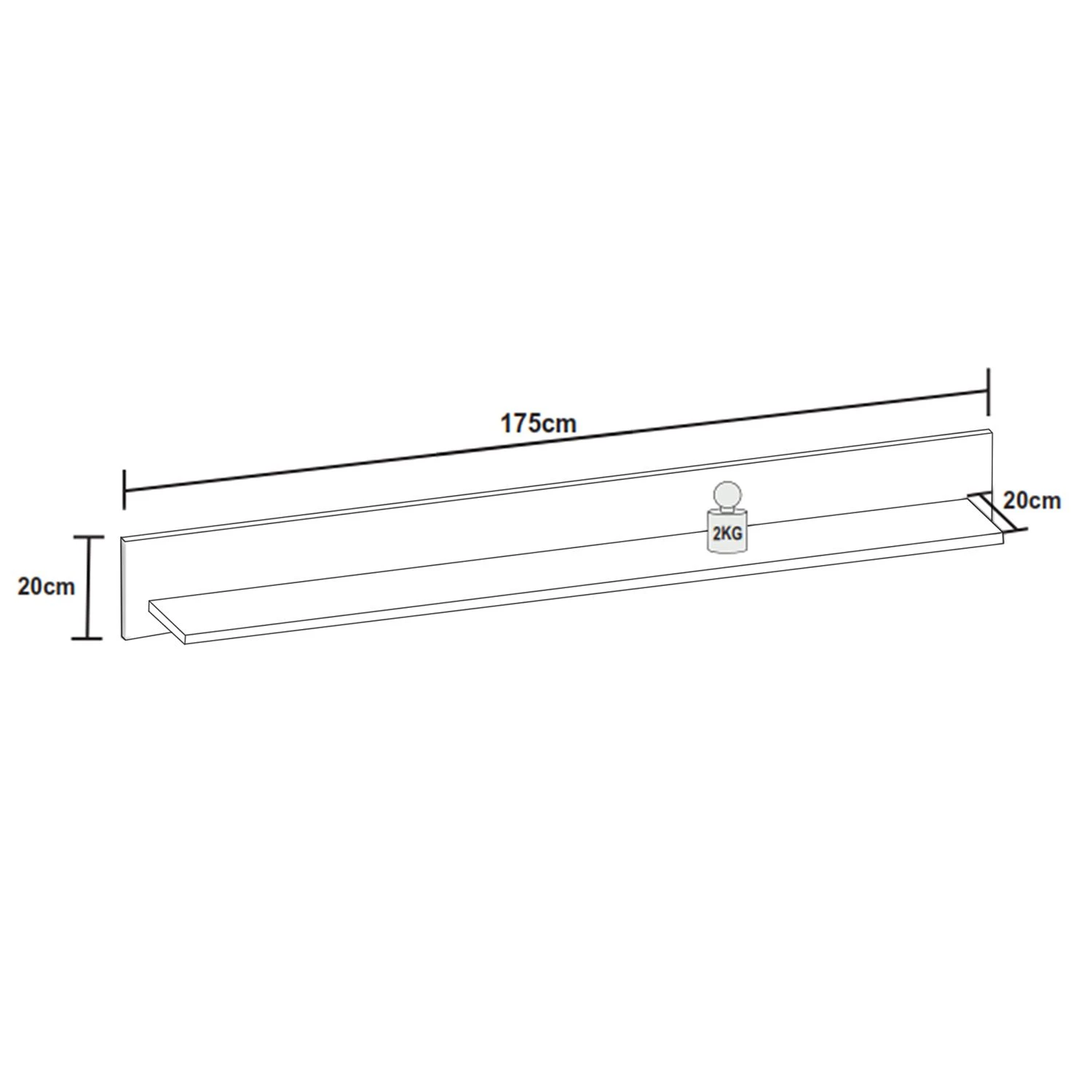 Loftscape Étagère murale Hagby - Imitation chêne - Largeur : 116 cm 6 Loftscape Étagère murale Hagby - Imitation chêne - Largeur : 116 cm – Image 4