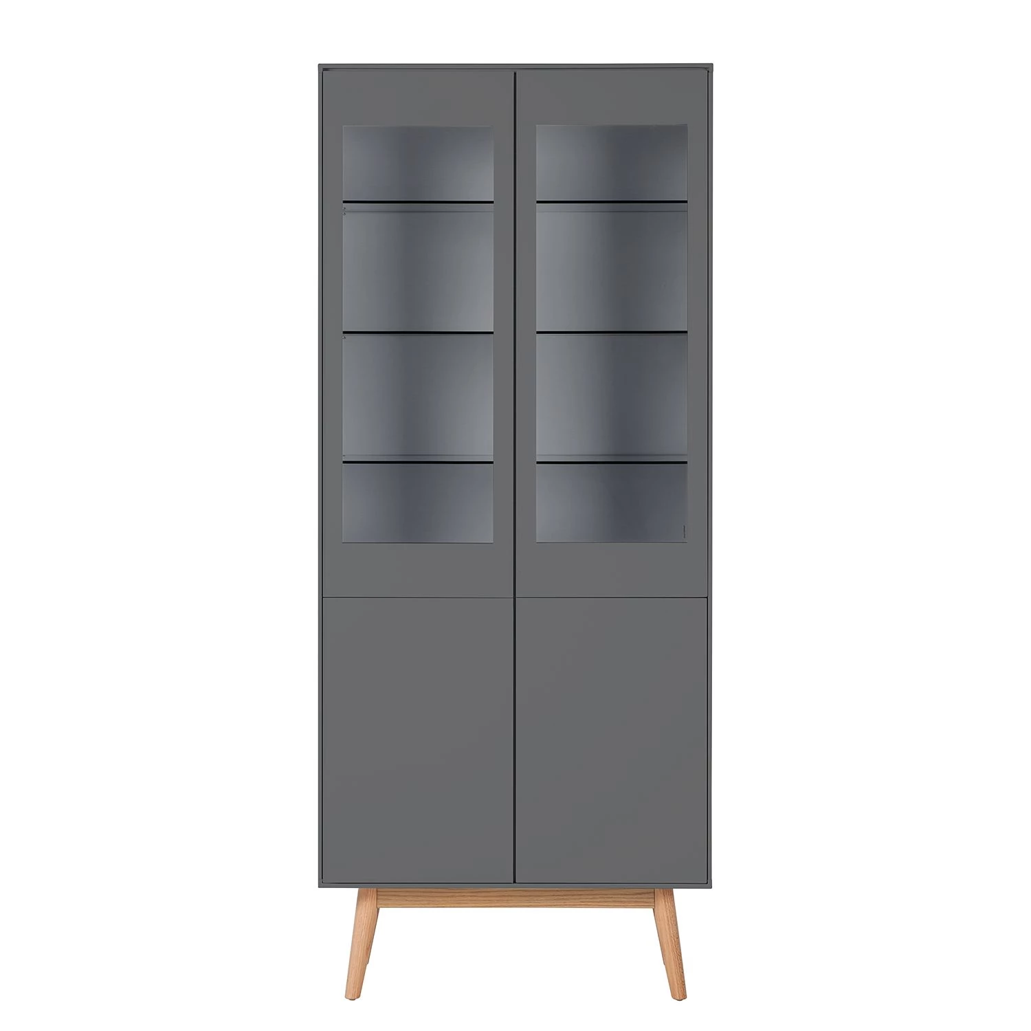 Mørteens Armoire vitrine Lindholm - Partiellement en chêne massif - Gris 5 Mørteens Armoire vitrine Lindholm - Partiellement en chêne massif - Gris – Image 3