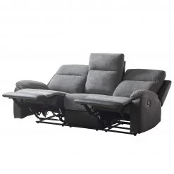 Loftscape Canapé relax Warmun (3 places) - Imitation cuir / Microfibre - Noir / Gris -Meubles de salon Soldes 1000139824 200807 14140300005 DETAILS P000000001000139824