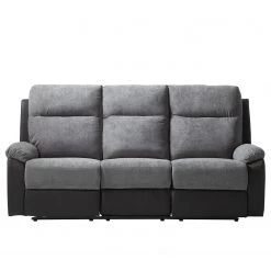 Loftscape Canapé relax Warmun (3 places) - Imitation cuir / Microfibre - Noir / Gris -Meubles de salon Soldes 1000139824 200807 14140700007 DETAILS P000000001000139824