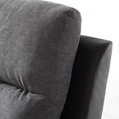 Loftscape Canapé relax Warmun (3 places) - Imitation cuir / Microfibre - Noir / Gris -Meubles de salon Soldes 1000139824 200807 14142200013 DETAILS P000000001000139824