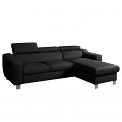 Loftscape Canapé d'angle Burnside I - Cuir véritable / Imitation cuir - Noir - Méridienne courte à droite (vue de face) - Sans fonction couchage -Meubles de salon Soldes 1000142117 181106 152831174 GALLERYIMAGES P000000001000142117