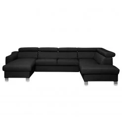 Loftscape Canapé panoramique Burnside I - Cuir véritable / Imitation cuir - Noir - Méridienne courte à gauche / longue à droite (vue de face) - Sans fonction couchage -Meubles de salon Soldes 1000142141 181106 152904385 GALLERYIMAGES P000000001000142141