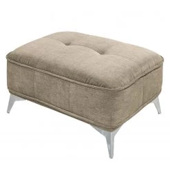 Velvet Studio Repose-pieds capitonné Moreville I - Microfibre - Sable