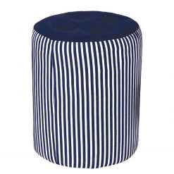My Flair Pouf Elias - Tissu - Bleu / Blanc