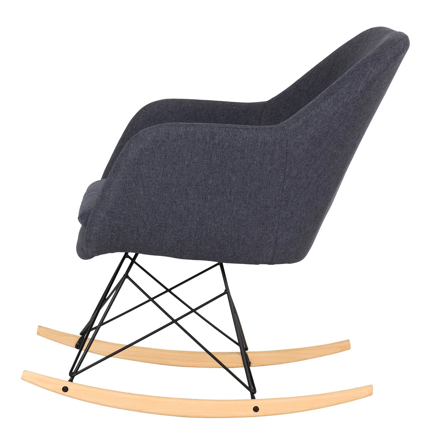 Tenzo Rocking chair Emma - Tissu / Chêne massif - Anthracite / Chêne 4 Tenzo Rocking chair Emma - Tissu / Chêne massif - Anthracite / Chêne – Image 2