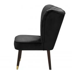 Jack & Alice Fauteuil Sunlands - Velours - Noir -Meubles de salon Soldes 1000145880 181214 17241300163 GALLERYIMAGES P000000001000145880
