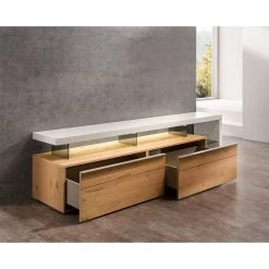 GWINNER Meuble TV Anzio III - Planches de chêne / Blanc 15 GWINNER Meuble TV Anzio III - Planches de chêne / Blanc -Meubles de salon Soldes 1000148117 181218 13101400028 MOOD GALLERYIMAGES P000000001000148117 mood