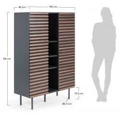 Norrwood Buffet haut Kipra - Noyer contreplaqué - Graphite -Meubles de salon Soldes 1000150233 181214 16440300089 GALLERYIMAGES P000000001000150233