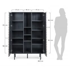 Norrwood Buffet haut Kipra - Noyer contreplaqué - Graphite -Meubles de salon Soldes 1000150233 181214 16440300090 GALLERYIMAGES P000000001000150233