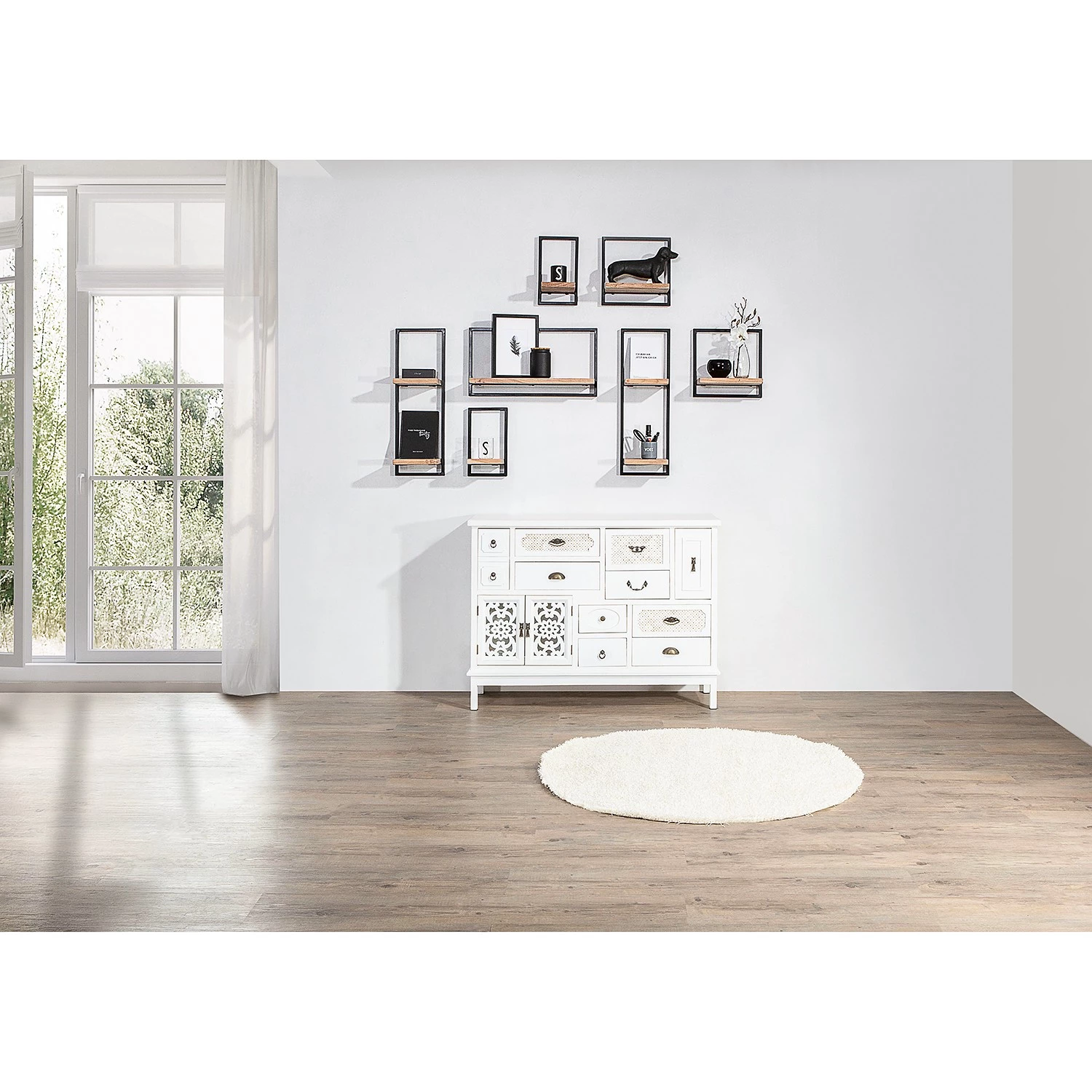 Red Living Étagère Mello III - Acacia massif - Acacia naturel / Noir - Largeur : 20 cm 4 Red Living Étagère Mello III - Acacia massif - Acacia naturel / Noir - Largeur : 20 cm – Image 2