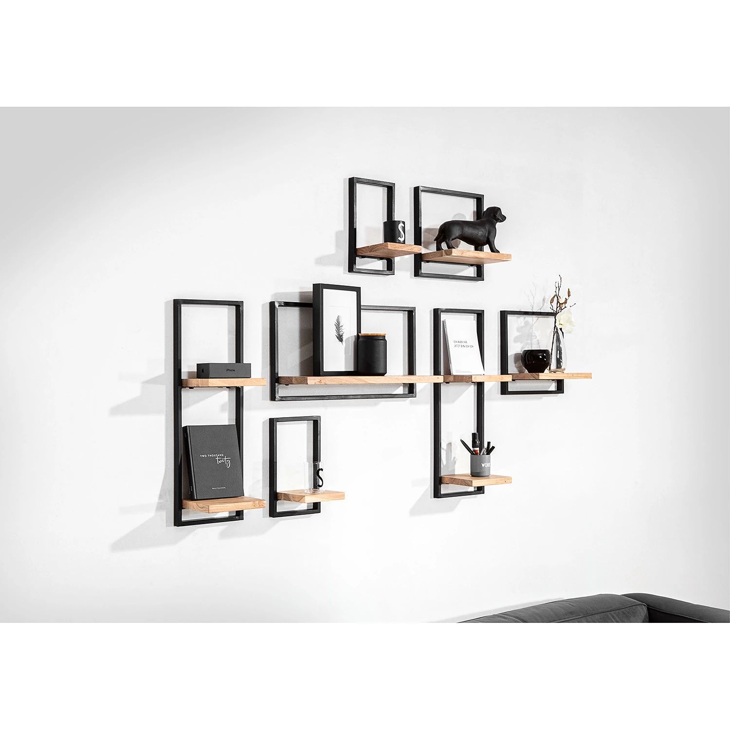 Red Living Étagère Mello III - Acacia massif - Acacia naturel / Noir - Largeur : 20 cm 7 Red Living Étagère Mello III - Acacia massif - Acacia naturel / Noir - Largeur : 20 cm – Image 5