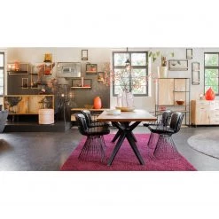 Jack & Alice Étagère Harbin III - Acacia massif - Acacia noir / Doré -Meubles de salon Soldes 1000150357 181212 12361900040 GALLERYIMAGES P000000001000150357