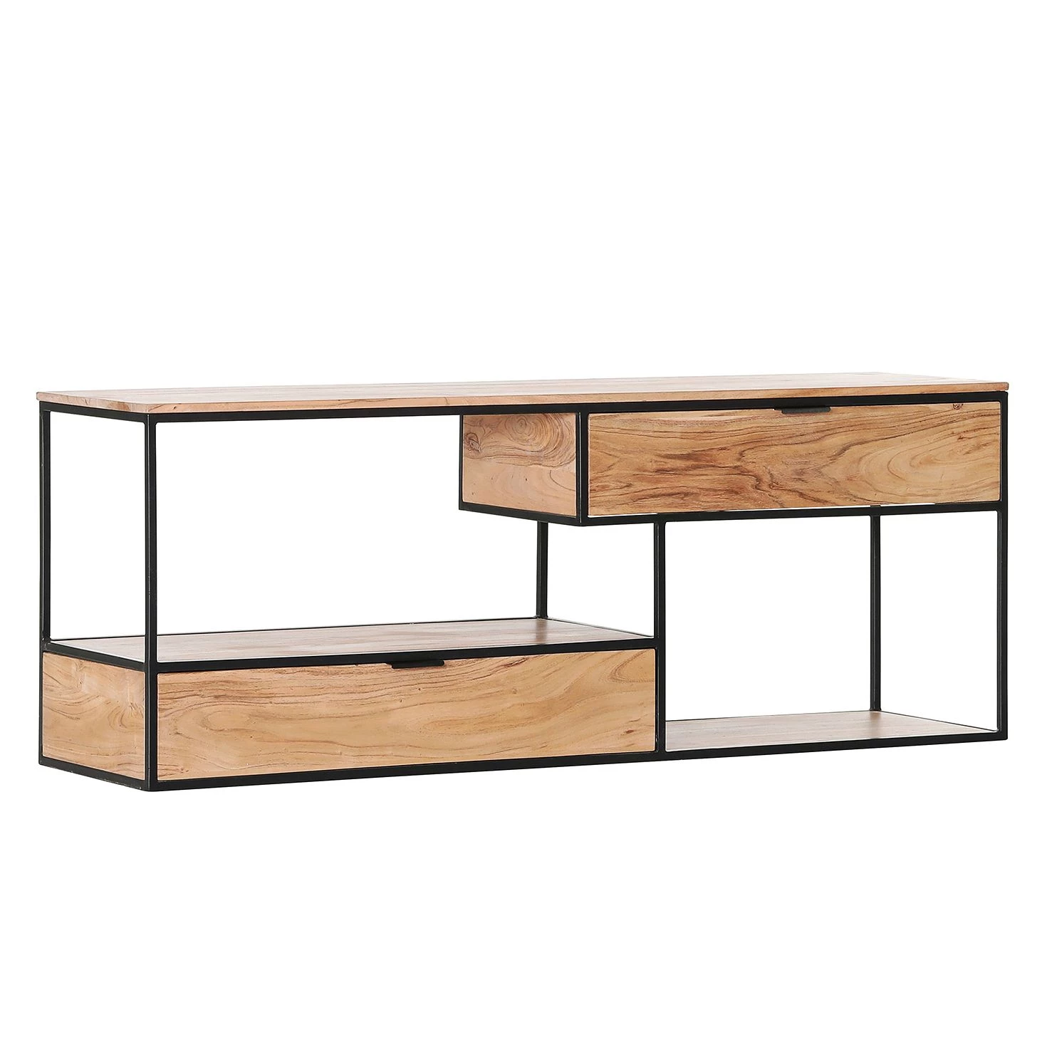 Red Living Enfilade Mello I - Acacia massif - Acacia naturel / Noir 4 Red Living Enfilade Mello I - Acacia massif - Acacia naturel / Noir – Image 2