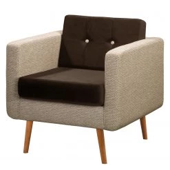 Mørteens Ensemble de canapé Croom V (3-2-1) - Tissu / Velours - Beige / Marron foncé -Meubles de salon Soldes 1000151884 190114 15123000895 GALLERYIMAGES P000000001000151884