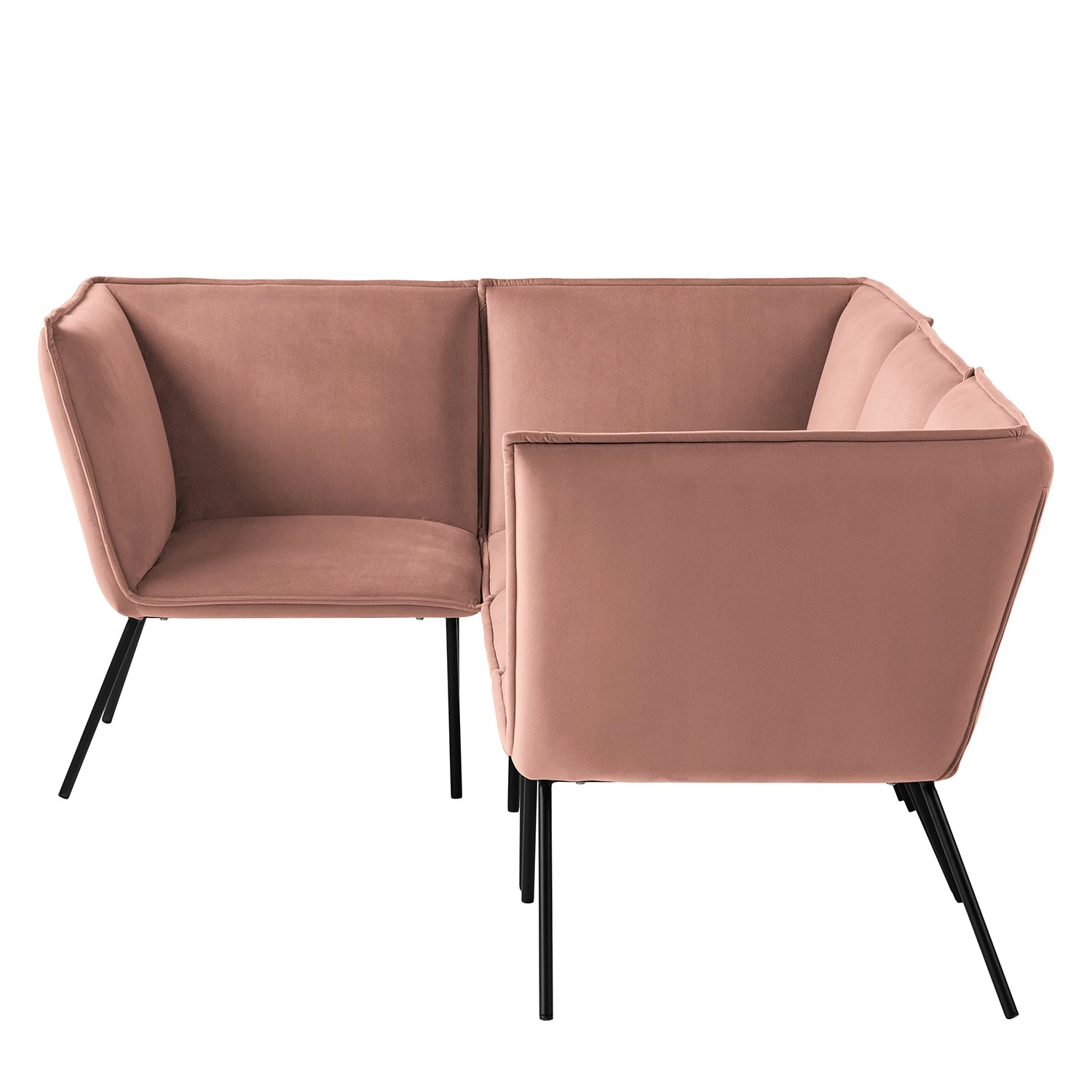 Jack & Alice Canapé d’angle Dorado II - Velours - Rose vieilli 8 Jack & Alice Canapé d’angle Dorado II - Velours - Rose vieilli – Image 6