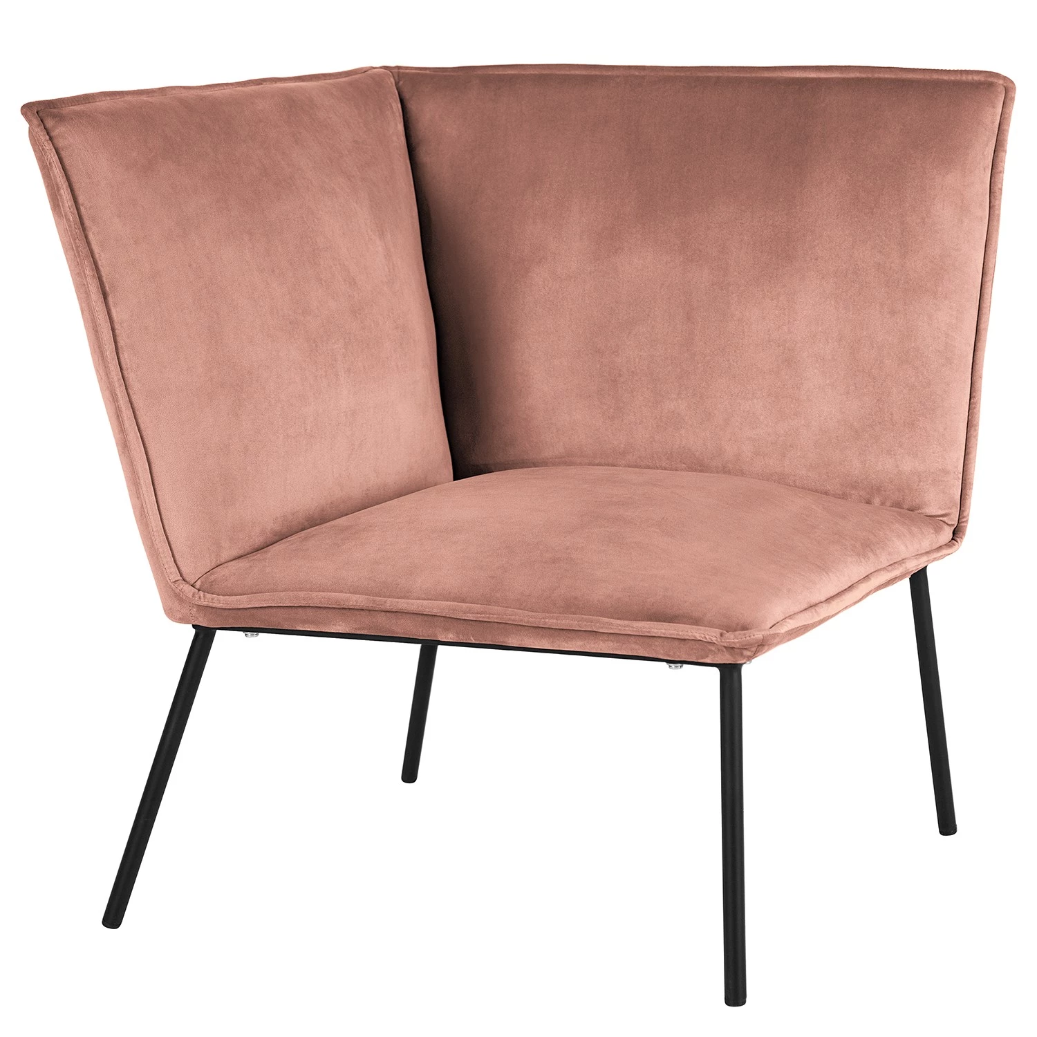 Jack & Alice Canapé d’angle Dorado II - Velours - Rose vieilli 5 Jack & Alice Canapé d’angle Dorado II - Velours - Rose vieilli – Image 3