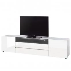 Loftscape Meuble TV Mavie - Blanc brillant / Noir - Largeur : 203 cm