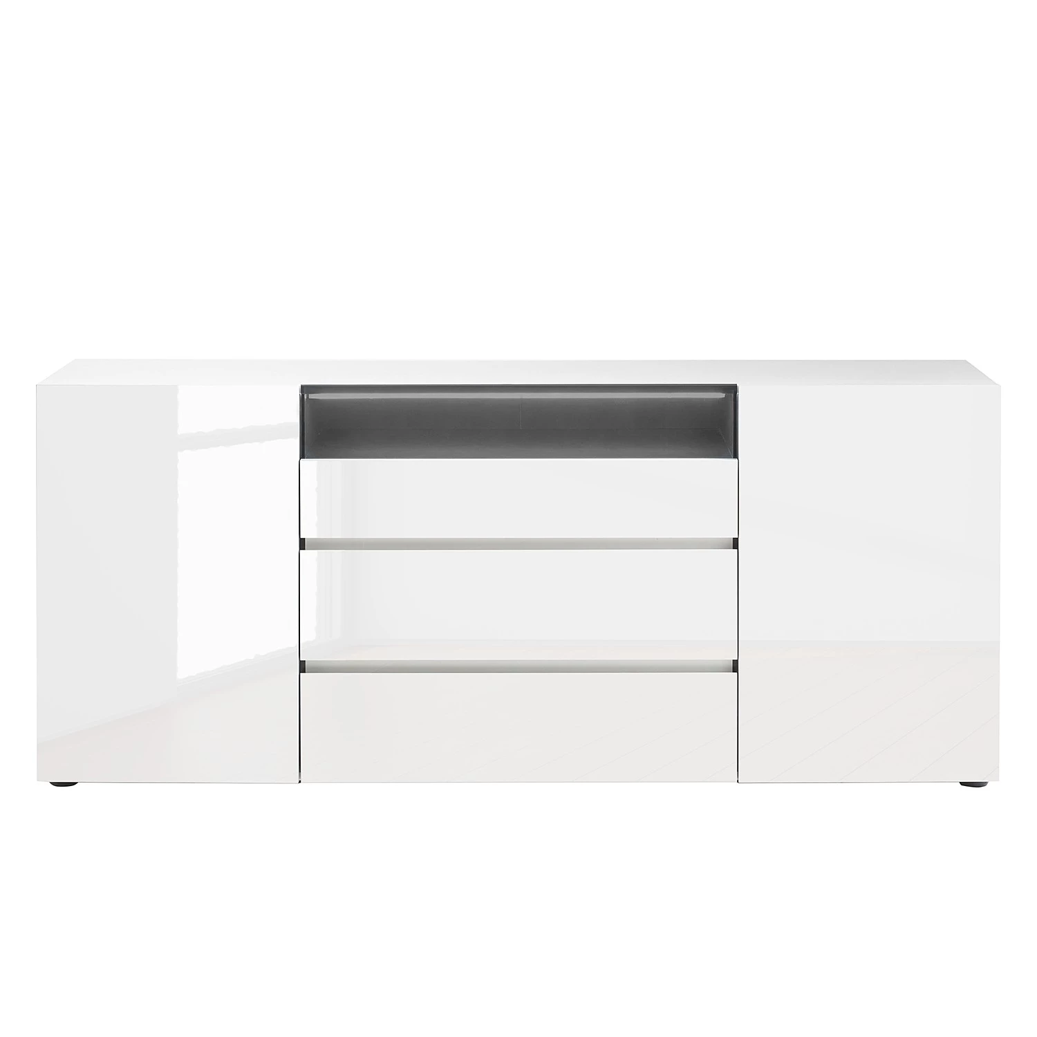 Loftscape Buffet Mavie - Blanc brillant / Noir 5 Loftscape Buffet Mavie - Blanc brillant / Noir – Image 3