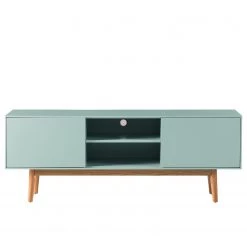 Mørteens Meuble TV Lindholm - Partiellement en chêne massif - Vert menthe - 160 x 40 cm -Meubles de salon Soldes 1000153429 200217 15312400040 DETAILS P000000001000153429