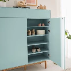 Mørteens Meuble à chaussures Lindholm II - Partiellement en chêne massif - Vert menthe -Meubles de salon Soldes 1000153430 200217 15312500064 DETAILS P000000001000153430