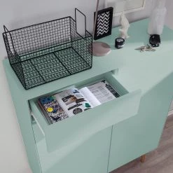 Mørteens Meuble à chaussures Lindholm II - Partiellement en chêne massif - Vert menthe -Meubles de salon Soldes 1000153430 200217 15312600067 DETAILS P000000001000153430