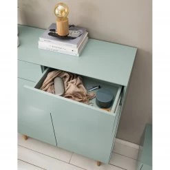 Mørteens Meuble à chaussures Lindholm II - Partiellement en chêne massif - Vert menthe -Meubles de salon Soldes 1000153430 200916 16053800029 DETAILS P000000001000153430