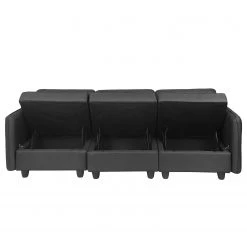 Fredriks Sofa Lavara I (3 places) - Tissu - Gris foncé -Meubles de salon Soldes 1000154387 190722 09292700053 DETAILS P000000001000154387