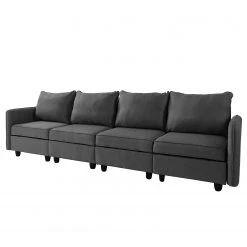 Fredriks Grand canapé Lavara II - Tissu - Gris foncé