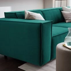 Canapé Kinx (3 places) II - Velours - Velours Shyla: Pétrol -Meubles de salon Soldes 1000155666 210323 15144200526 DETAILS P000000001000155666